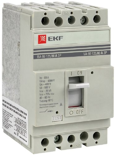 Выключатель автоматический в литом корпусе EKF PROxima ВА-99 3п 80А 25кА фото Выключатель автоматический в литом корпусе EKF PROxima ВА-99 3п 80А 25кА картинка